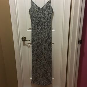 90’s Long Silver Evening Gown
